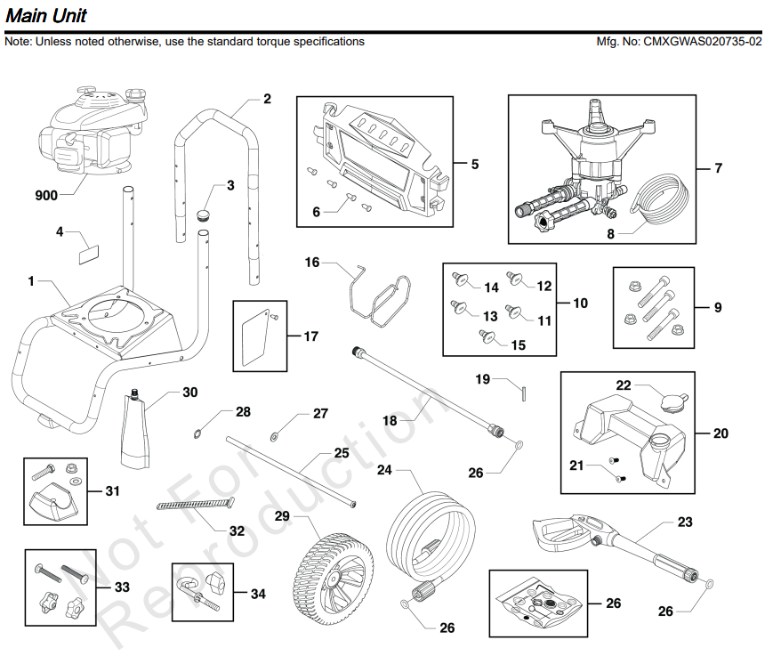 Craftsman Pressure Washer CMXGWAS020735 REV 02 Parts